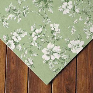 Groene Bloempatroon Gift Wrap Tissuepapier