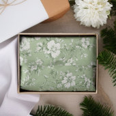  Groene Bloempatroon Gift Wrap Tissuepapier