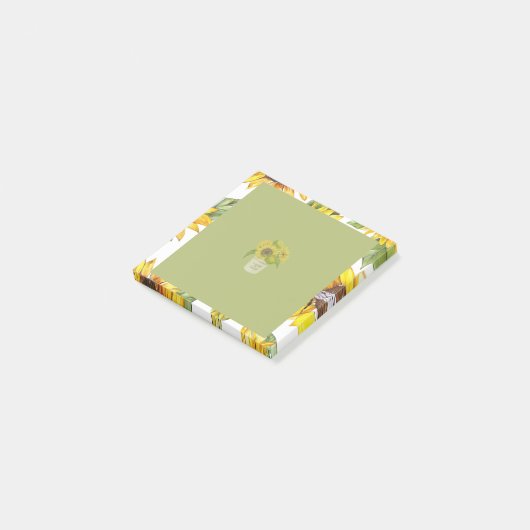 Groene Bloempot Zonnebloem Post-it® Notes (Schuin)