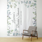 Groene Bloemrijke Bruiloftsshower Fotocabine Achte Wandkleed (In situ)