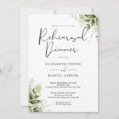 Groene Bloemrijke Elegante Oefenavondmaaltijd Kaart (Voorkant)