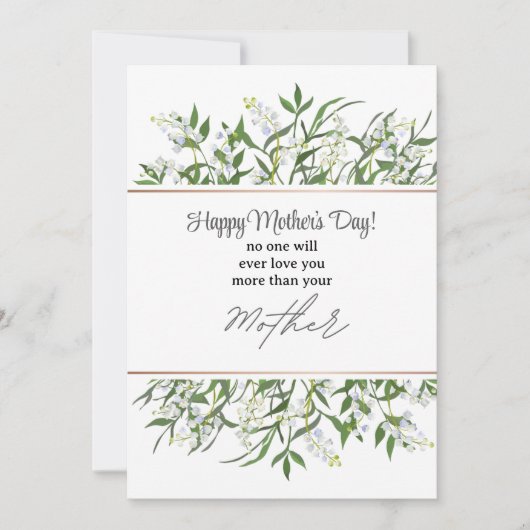 Groene bloemrijke lijst Moederdagkaart Feestdagenkaart (Voorkant)
