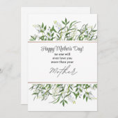 Groene bloemrijke lijst Moederdagkaart Feestdagenkaart (Voorkant / Achterkant)