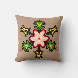 Groene Bloemrijke Mandala Kussen