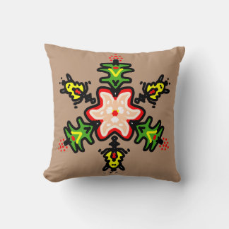 Groene Bloemrijke Mandala Kussen