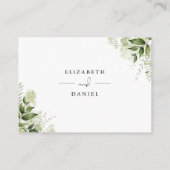 Groene Bloemrijke Script Wensput Trouw Informatiekaartje (Achterkant)