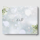 Groene Bloemrijke Script Winter Bruiloft Gastenboek (Achterkant)