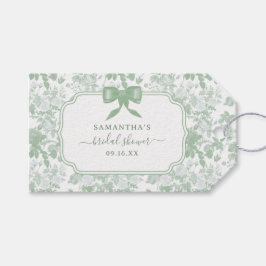Groene Bloemrozen Chinoiserie Bruiloft Feest Cadeaulabel