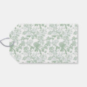 Groene Bloemrozen Chinoiserie Bruiloft Feest Cadeaulabel (Achterkant Horizontaal)