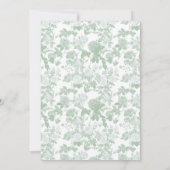 Groene Bloemrozen Chinoiserie Bruiloft Feest Kaart (Achterkant)