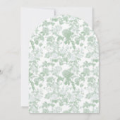 Groene bloemrozen Chinoiserie Bruiloftsdouche Kaart (Achterkant)