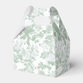 Groene bloemrozen Chinoiserie Bruiloftsshower Bedankdoosjes (Achterkant)