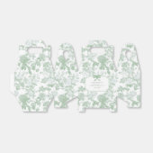 Groene bloemrozen Chinoiserie Bruiloftsshower Bedankdoosjes (Uitgevouwen)