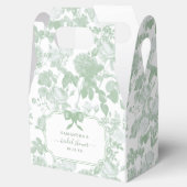 Groene bloemrozen Chinoiserie Bruiloftsshower Bedankdoosjes (Geopend)