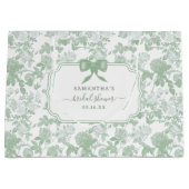 Groene Bloemrozen Chinoiserie Bruiloftsshower Groot Cadeauzakje (Voorkant)