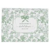Groene Bloemrozen Chinoiserie Bruiloftsshower Groot Cadeauzakje (Achterkant)