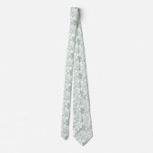 Groene Bloemrozen Franse Chinoiserie Patroon Stropdas (Achterkant)