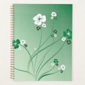 Groene bloemslingers en witte bloesems planner (Voorkant)