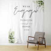 Groene Bloemstuk Achtergrond voor Verlovingsfeest Wandkleed (In situ)