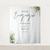 Groene Bloemstuk Achtergrond voor Verlovingsfeest Wandkleed (Voorkant)