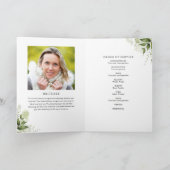 Groene Bloemstuk Begrafenis Order Of Service Vouwk Programma (Binnen)