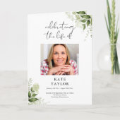 Groene Bloemstuk Begrafenis Order Of Service Vouwk Programma (Voorkant)