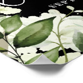 Groene Bloemstuk Bruiloft Lunchtijd Welkomstbord Poster (Hoek)