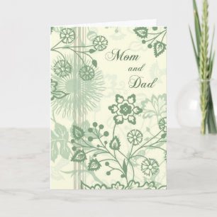 Groene bloemstuk ouders trouwdag dankkaart bedankkaart