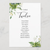 Groene Bloemstuk Stoelenplan Tafelnummer (Voorkant)