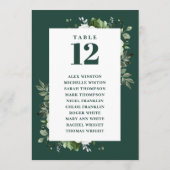 Groene Bloemtafel Nummer Stoelenkaart Kaart (Achterkant)