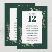 Groene Bloemtafel Nummer Stoelenkaart Kaart (Voorkant / Achterkant)