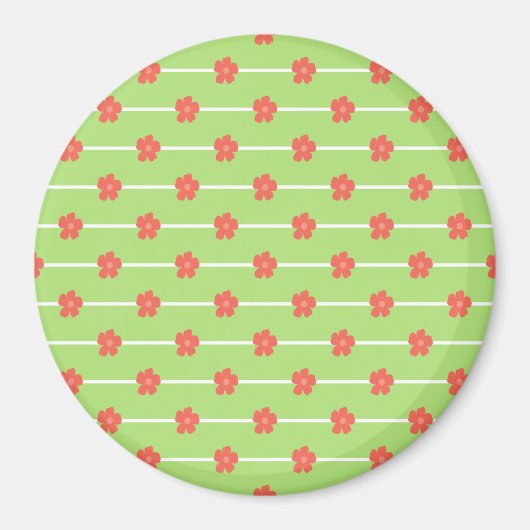 Groene Bloemtegels Magneet (Voorkant)