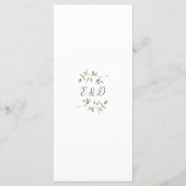 Groene Bloemtypografie Monogram Huwelijk Menu (Achterkant)