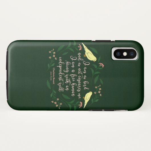 Groene Bloemvogel Jane Eyre Charlotte Bronte Case-Mate iPhone Case (Achterkant (horizontaal))