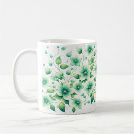 Groene Bloesem Mok/Elegant Groene Bloemen Ontwerp Koffiemok