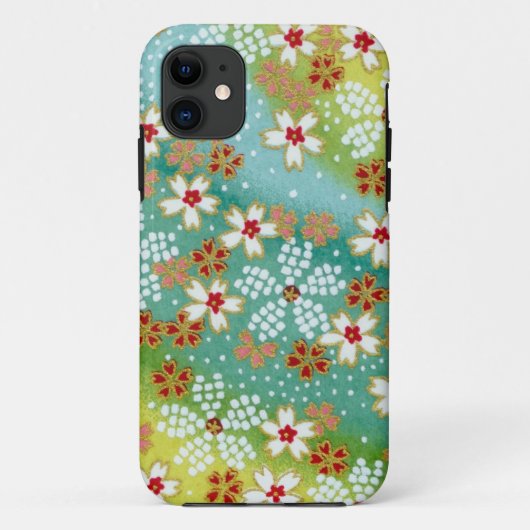 Groene bloesems Japanse origami Print Case-Mate iPhone Case (Achterkant)