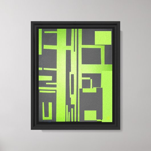 Groene blokkade op canvasprint canvas afdruk (Voorkant)