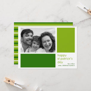 Groene blokkers St Patricks Day Photo Card Kaart
