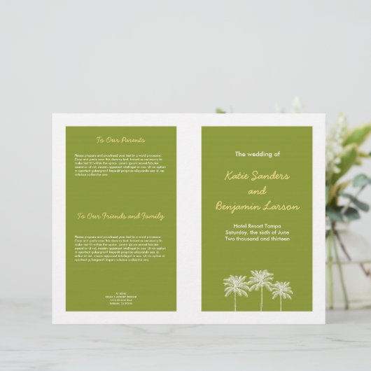 Groene blokpalmen tijdens de zomerbruiloft (Staand voorkant)