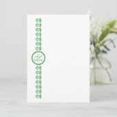 Groene Blokprint Kaart met Madeliefjes (Staand voorkant)