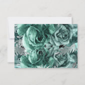 GROENE BLOMEN SAVE THE DATE ZWARTE RSVP KAART (Achterkant)