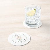 Groene Blos Pruim Orchidee Bloemen Bruiloft Ronde Kartonnen Onderzetter (Insitu)