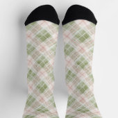 Groene Blos Roze Geruit Strepen Sokken (Top)