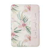 Groene Blos Roze Orchidee Bloemen Liefde Badmat (Voorkant Verticaal)
