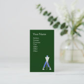 GROENE BLUE GOLFER, GOLF INSTRUCTOR MONOGRAM VISITEKAARTJE (Staand voorkant)