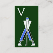 GROENE BLUE GOLFER, GOLF INSTRUCTOR MONOGRAM VISITEKAARTJE (Achterkant)