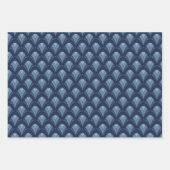 GROENE BLUE PINK GRAY ART DECO PATTERNEN INPAKPAPIER VEL (Voorkant 3)