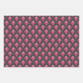 GROENE BLUE PINK GRAY ART DECO PATTERNEN INPAKPAPIER VEL (Voorkant 2)