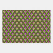 GROENE BLUE PINK GRAY ART DECO PATTERNEN INPAKPAPIER VEL (Voorkant)