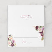 Groene Blush Bourgogne Bloemen Bruiloft Plaats Kaa Plaatskaartje (Buitenkant ongevouwen)